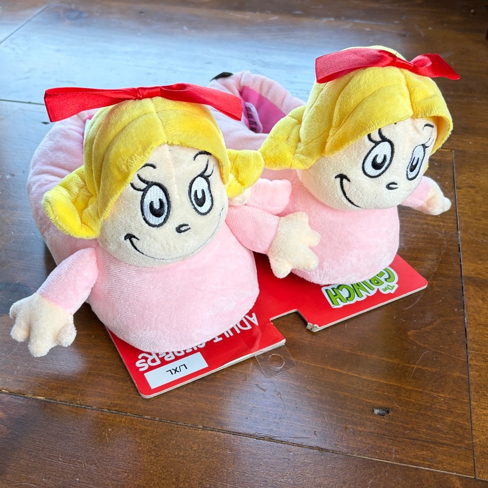 Dr. Seuss Cindy Lou Who Adult Slippers Sz L/XL